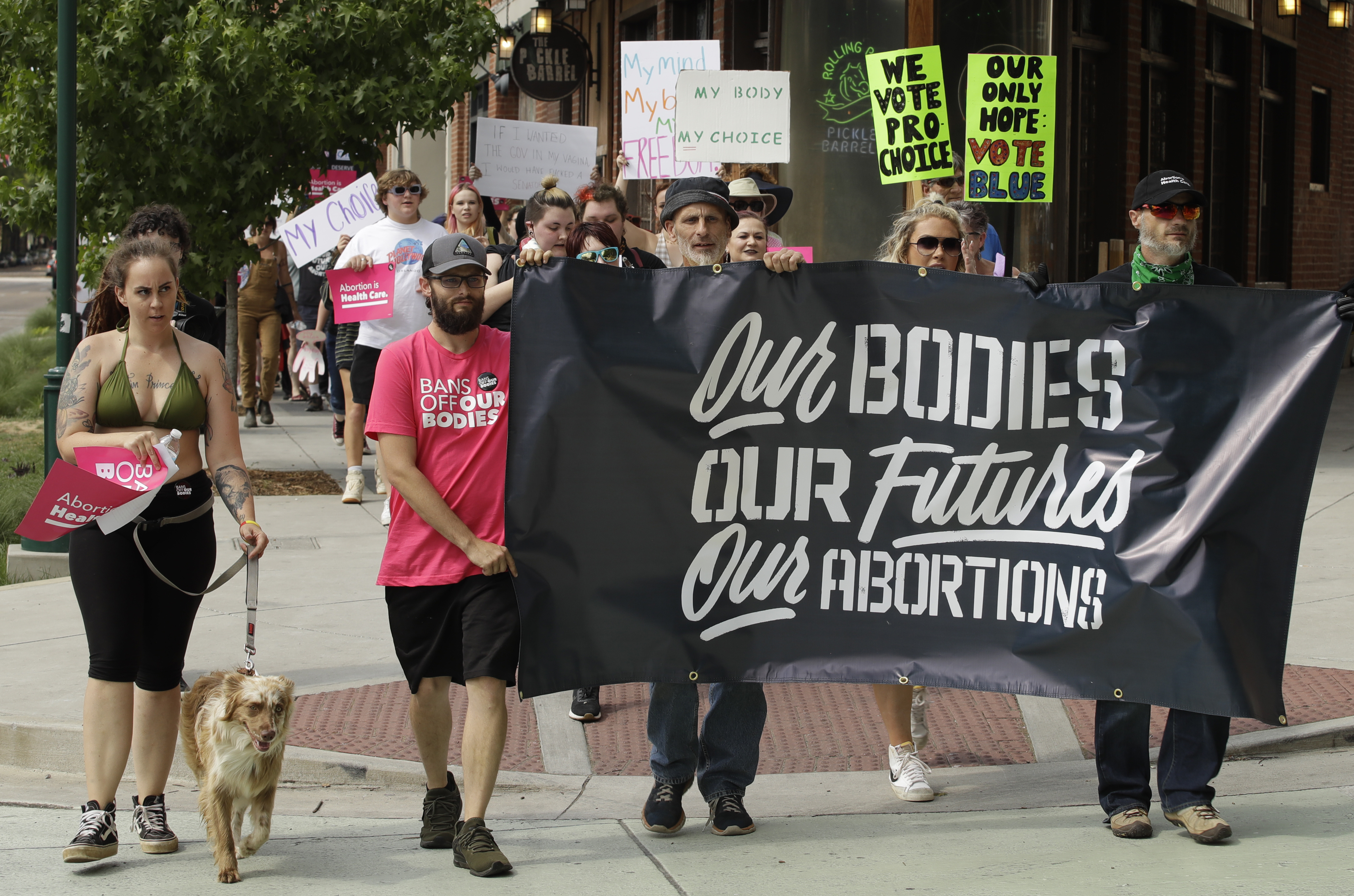 Abortion-rights demonstrators