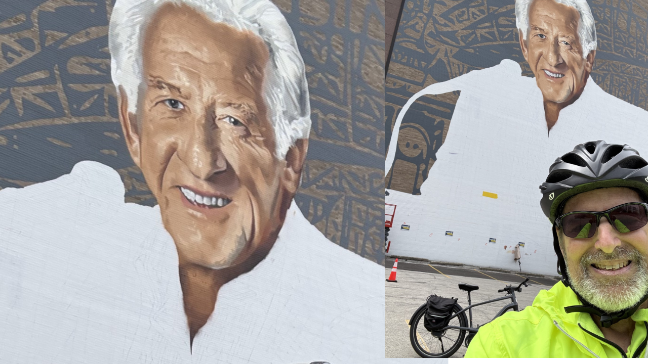 Mural enthusiast at Uecker mural