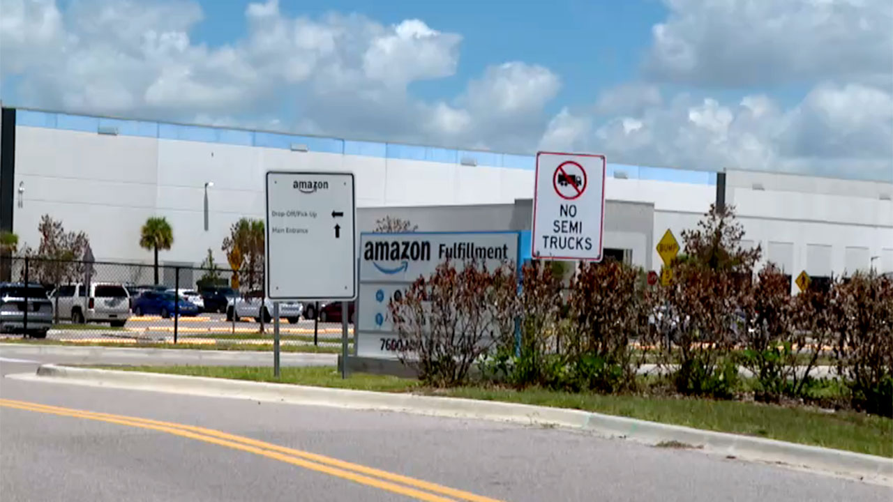 Amazon fulfillment center located just south of Midway Road at 7600 LTC Parkway in Port St. Lucie, Florida.