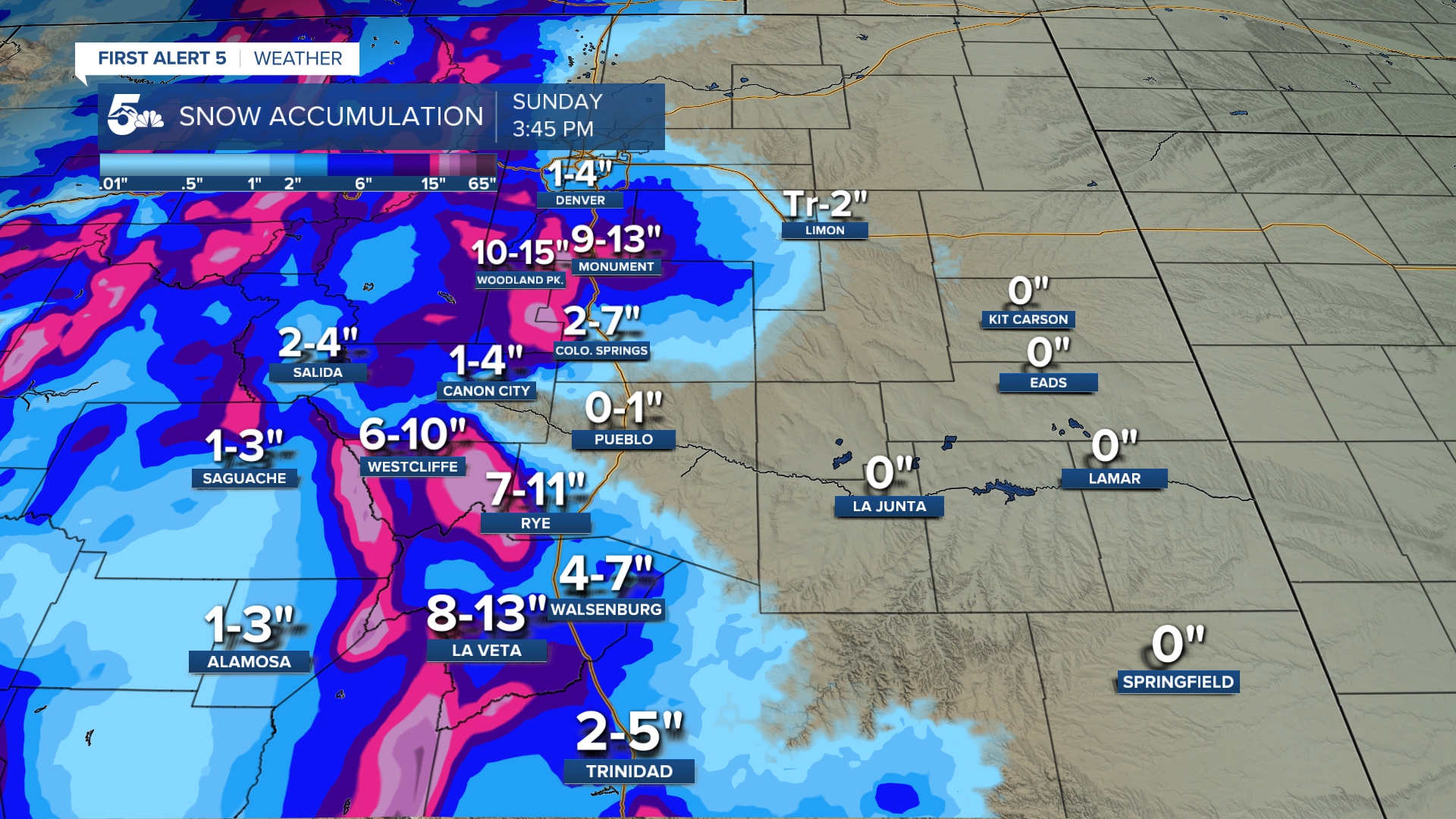 Southern Colorado snow forecast