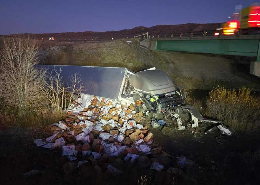 wyoming potato semi truck crash
