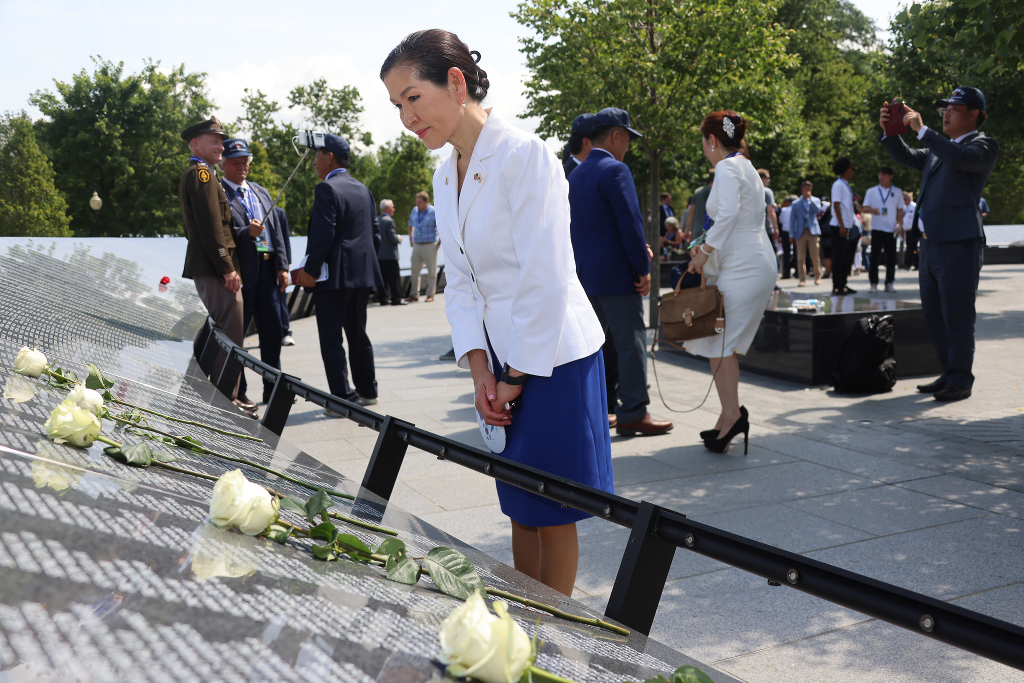 First Lady Yumi Hogan Attends Wall of Remembrance Dedication Ceremony at Korean War Veterans Memorial