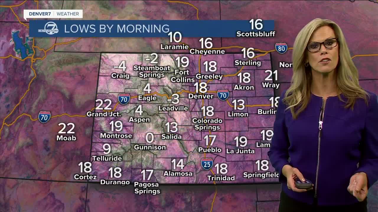 Lows by early Saturday