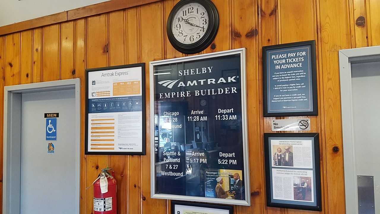 Amtrak station in Shelby, Montana