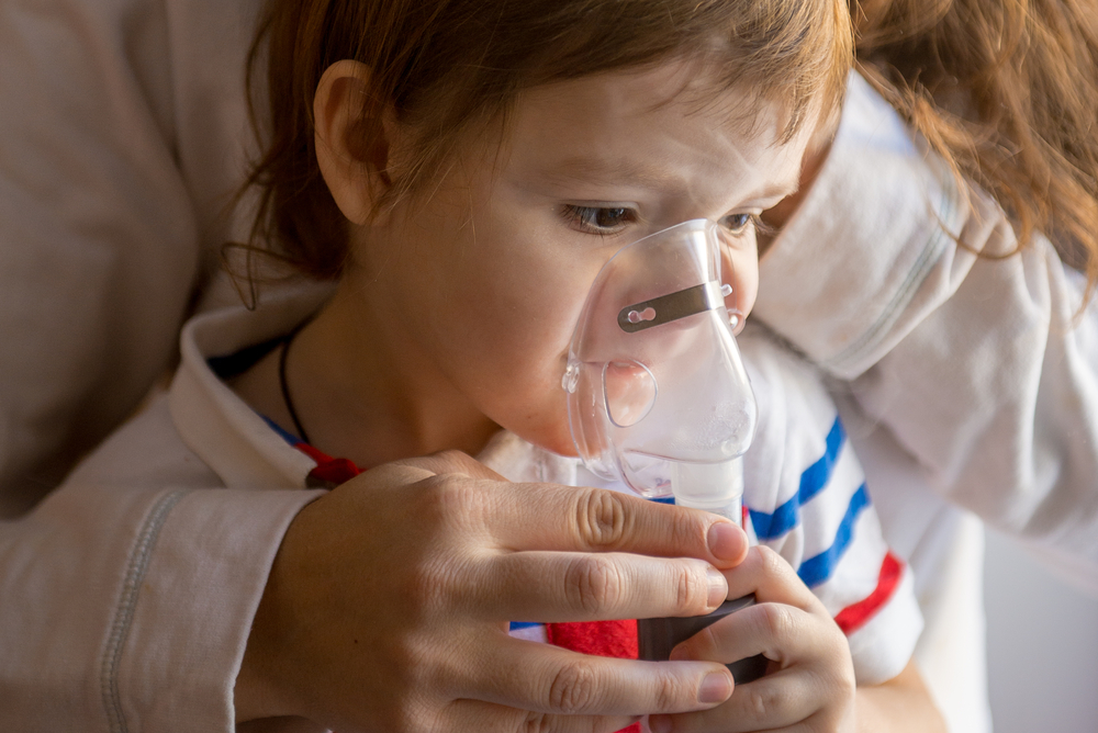 Young child with nebulizer