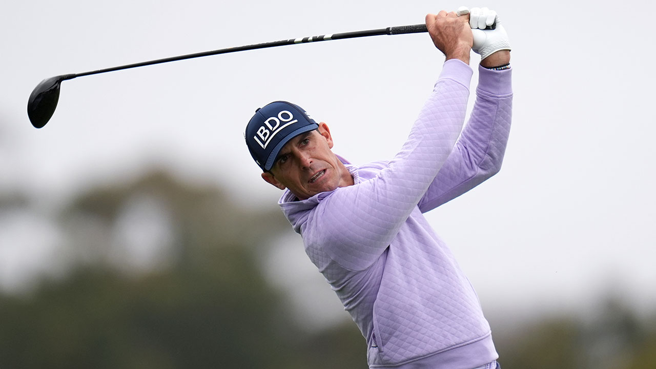 Billy Horschel hits his tee shot on the second hole of the South Course at Torrey Pines during the first round of the Genesis Invitational golf tournament Thursday, Feb. 13, 2025, in San Diego.
