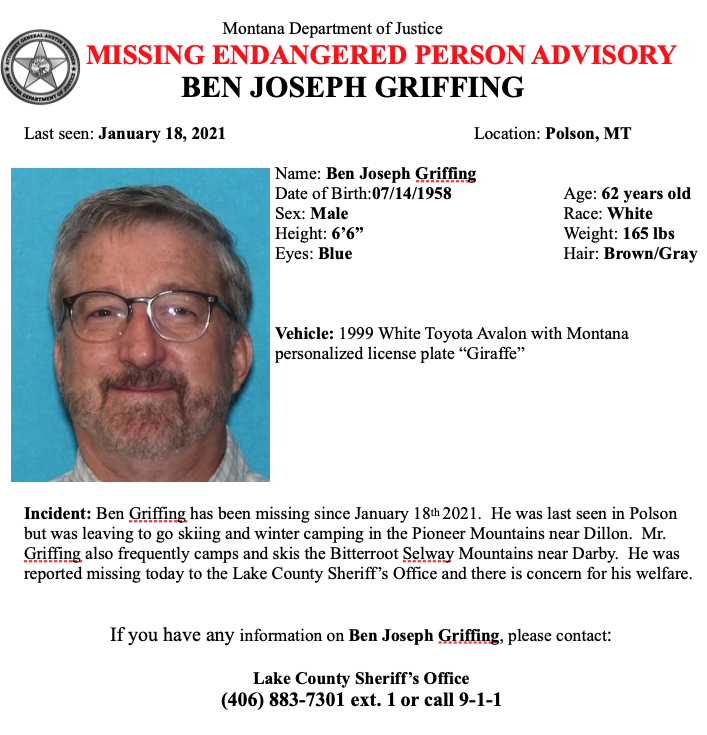 Ben J Griffing missing