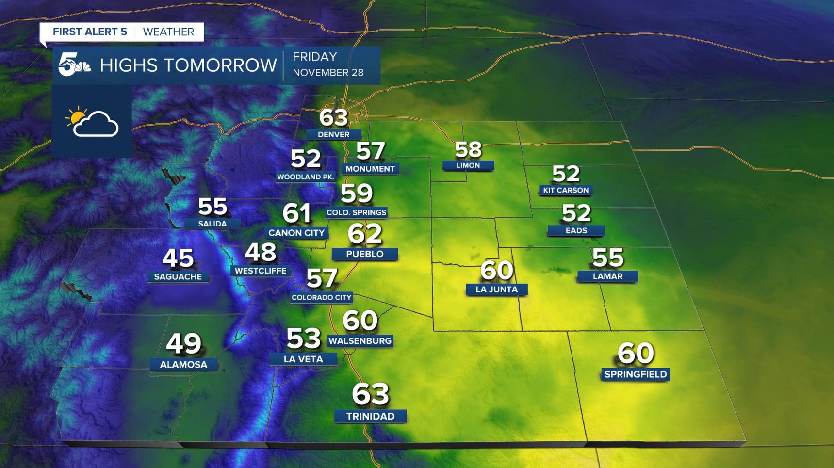 Highs on Friday, November 28th