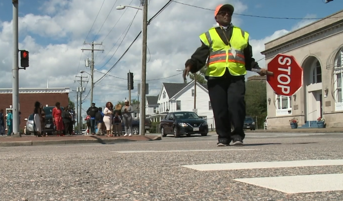 School crossing guard on patrol