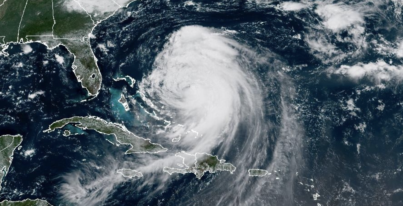 Hurricane Erin near the Bahamas.