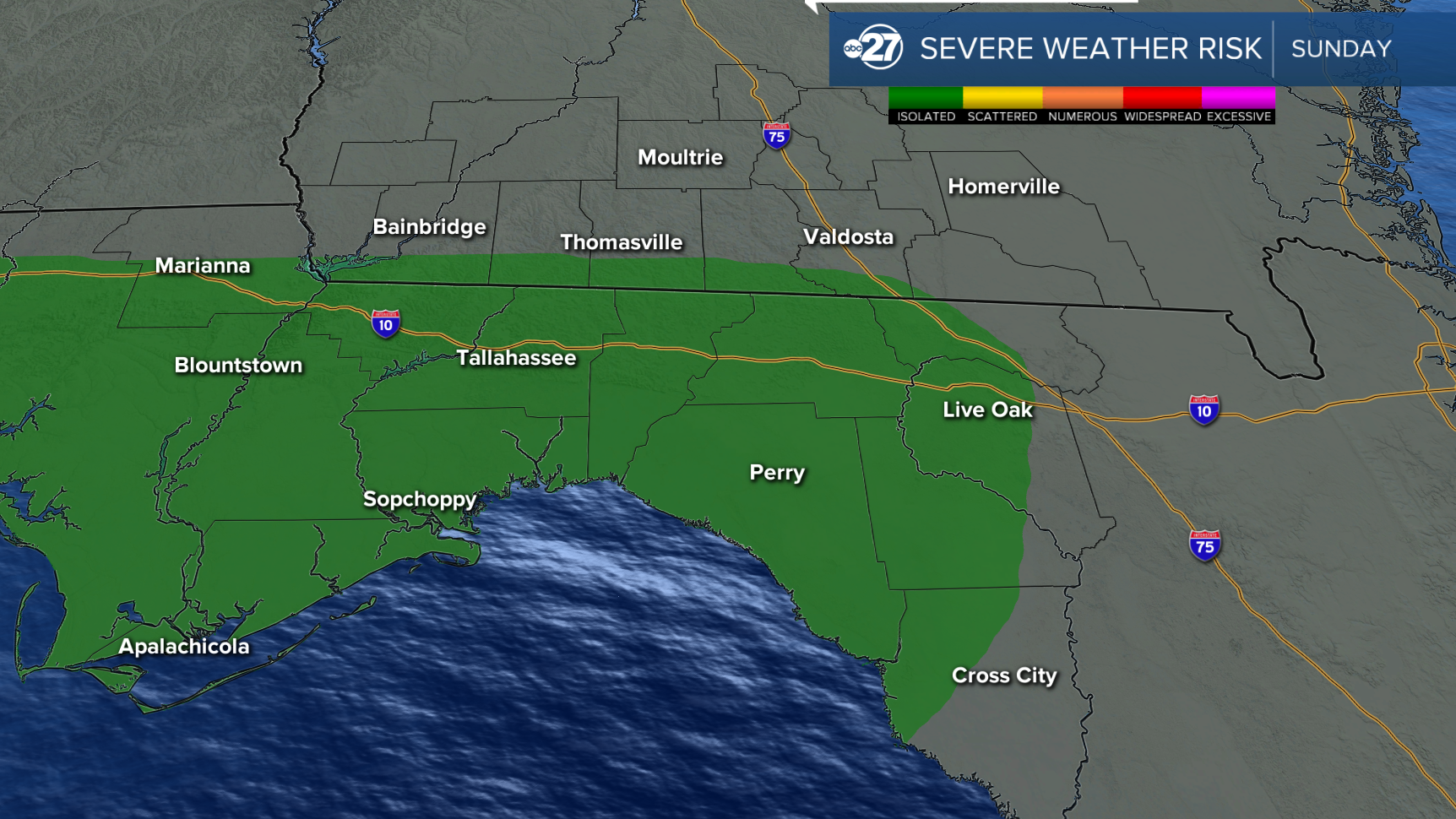 Strong storms with gusty wind and hail possible Sunday