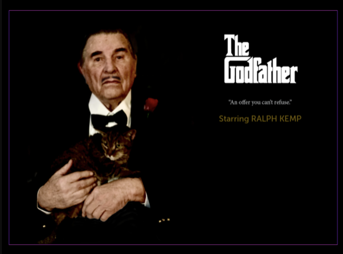 Ralph Kemp as Marlon Brando in The Godfather