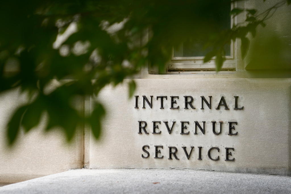  A sign is displayed outside the Internal Revenue Service building May 4, 2021, in Washington. 