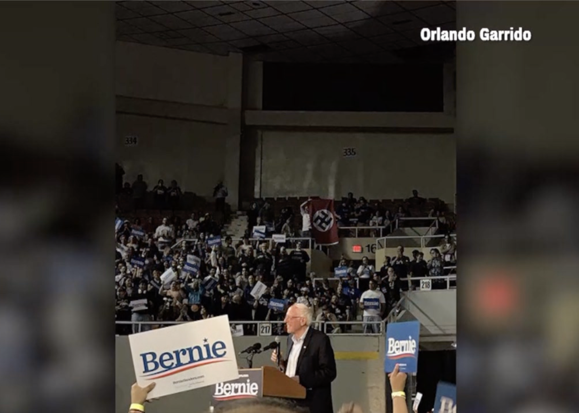 Nazi flag at Bernie Sanders rally