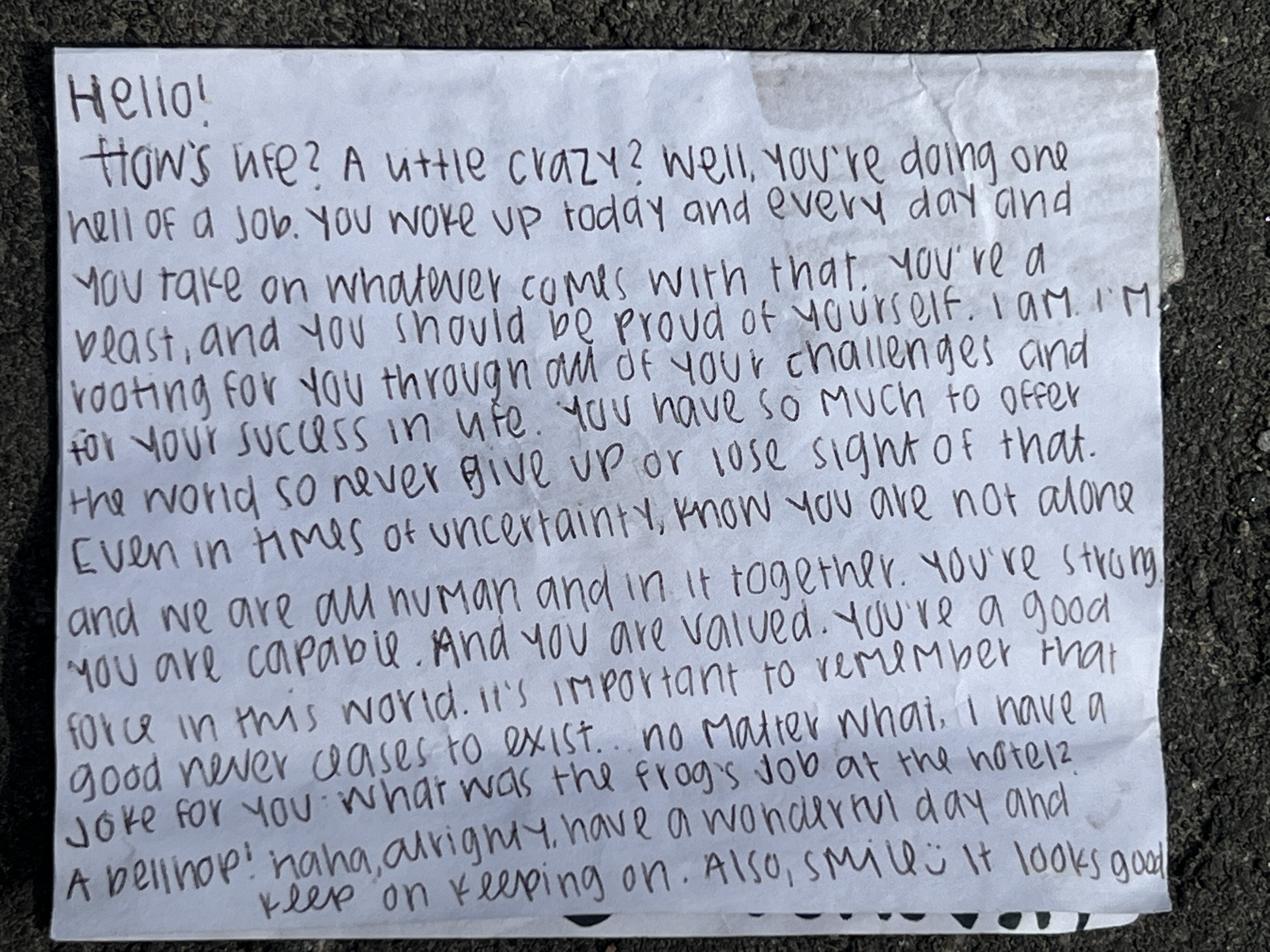 found pandemic note