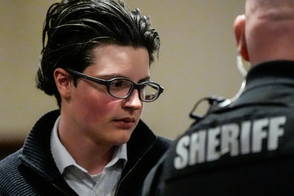 School shooting suspect Colt Gray exits the Barrow County Courthouse, Dec. 9, 2025, in Winder, Ga. 
