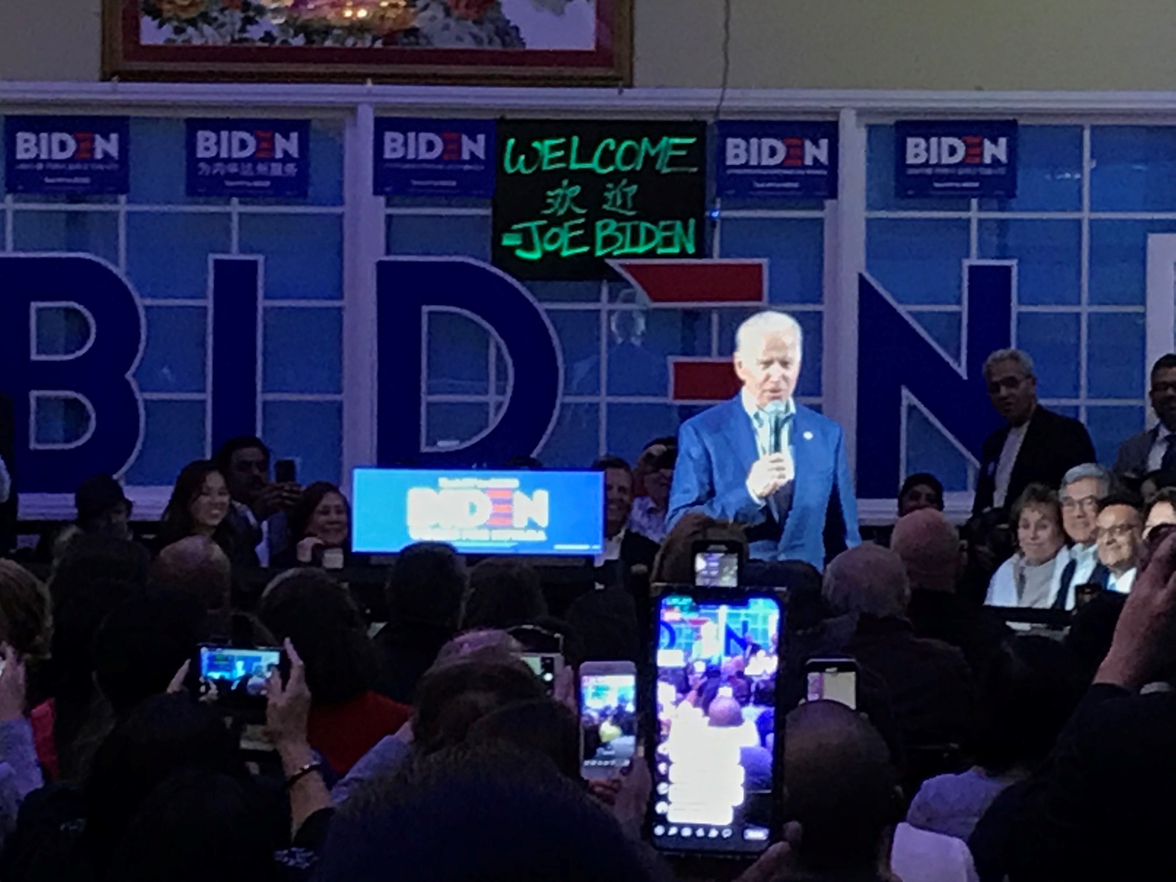 Vice President Joe Biden held a rally in Chinatown Tuesday for supporters ahead of Nevada's Caucus.