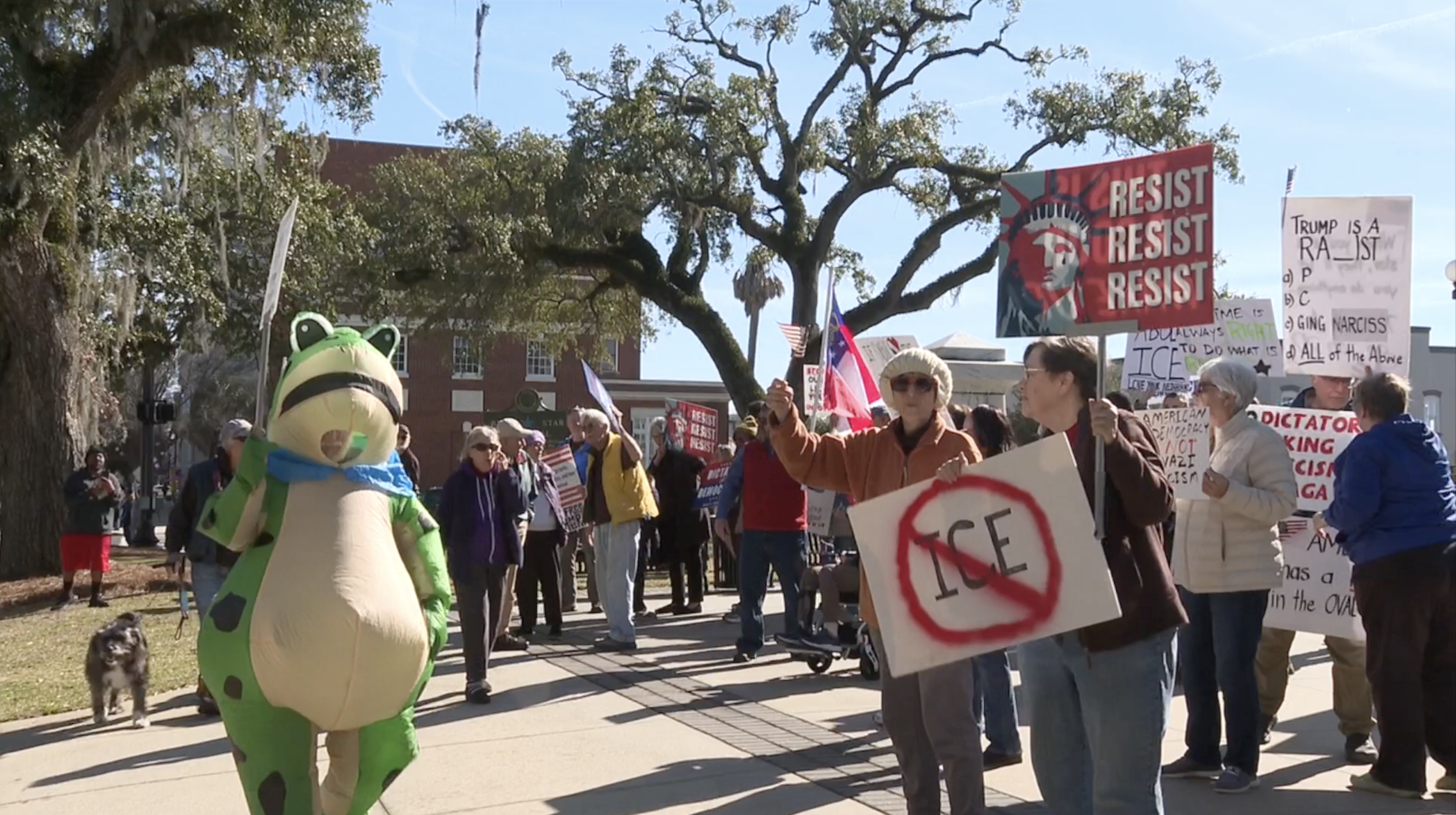Thomasville residents protest ICE and federal policies downtown