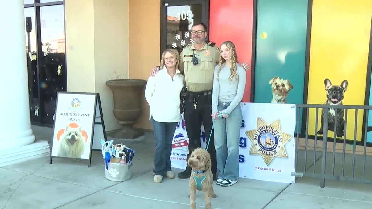 Dog left abandoned at Las Vegas airport welcomed by local family