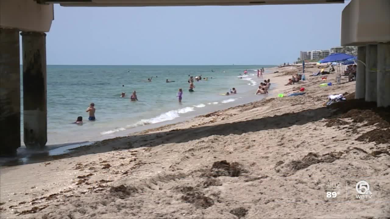 Beachgoers at Lake Worth Beach, June 29, 2020