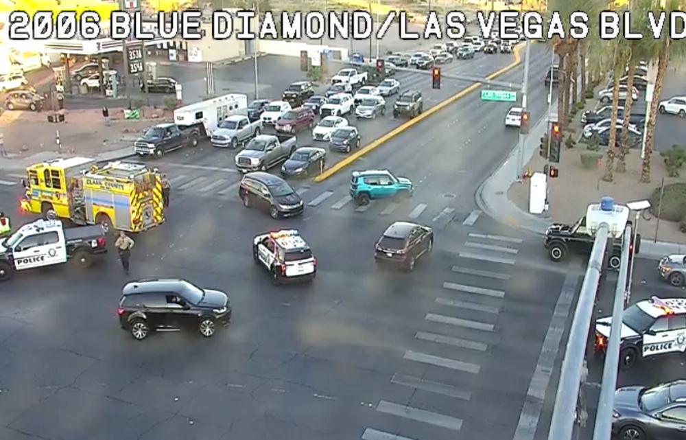 Crash on Blue Diamond and Las Vegas Boulevard
