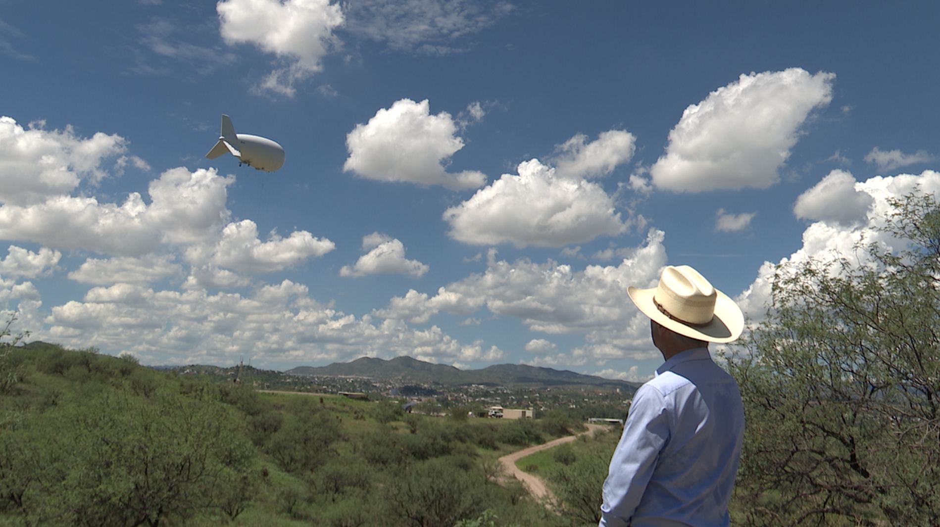 Santa Cruz County Sheriff David Hathaway calls CBP's Aerostat surveillance balloon "the spy blimp."