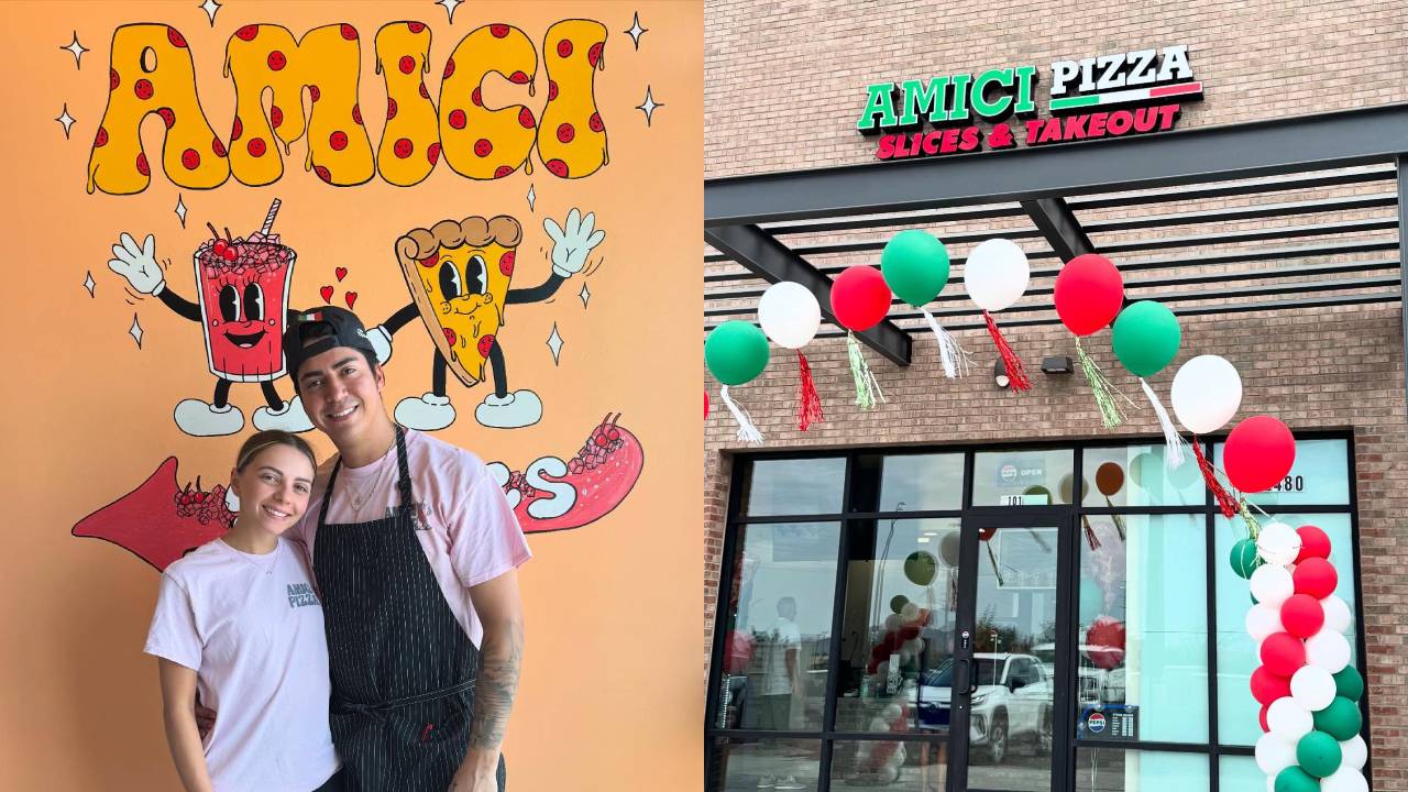 Amici Pizza, owners Kateri Cusumano and Vinny Pante. 