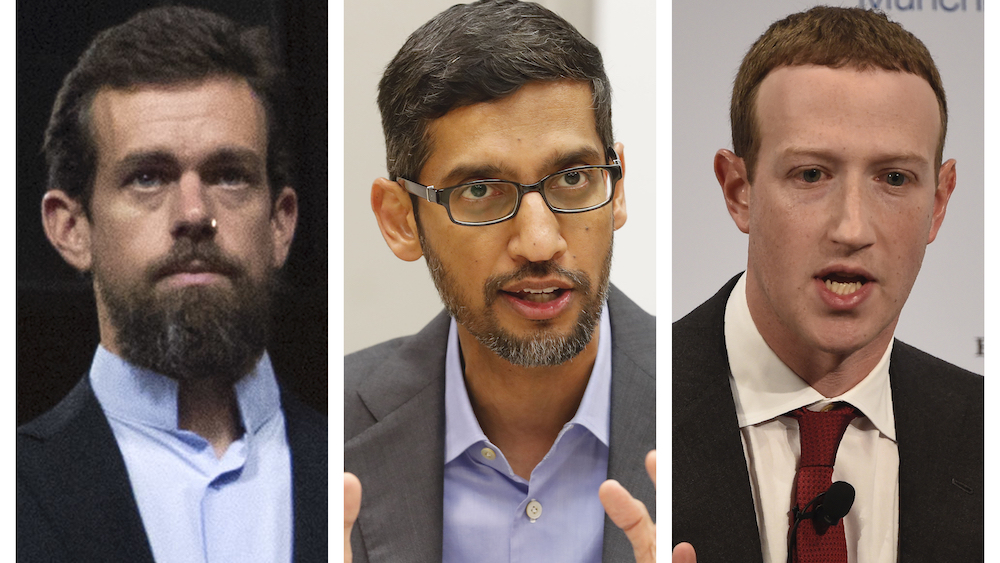 Jack Dorsey, Sundar Pichai, Mark Zuckerberg