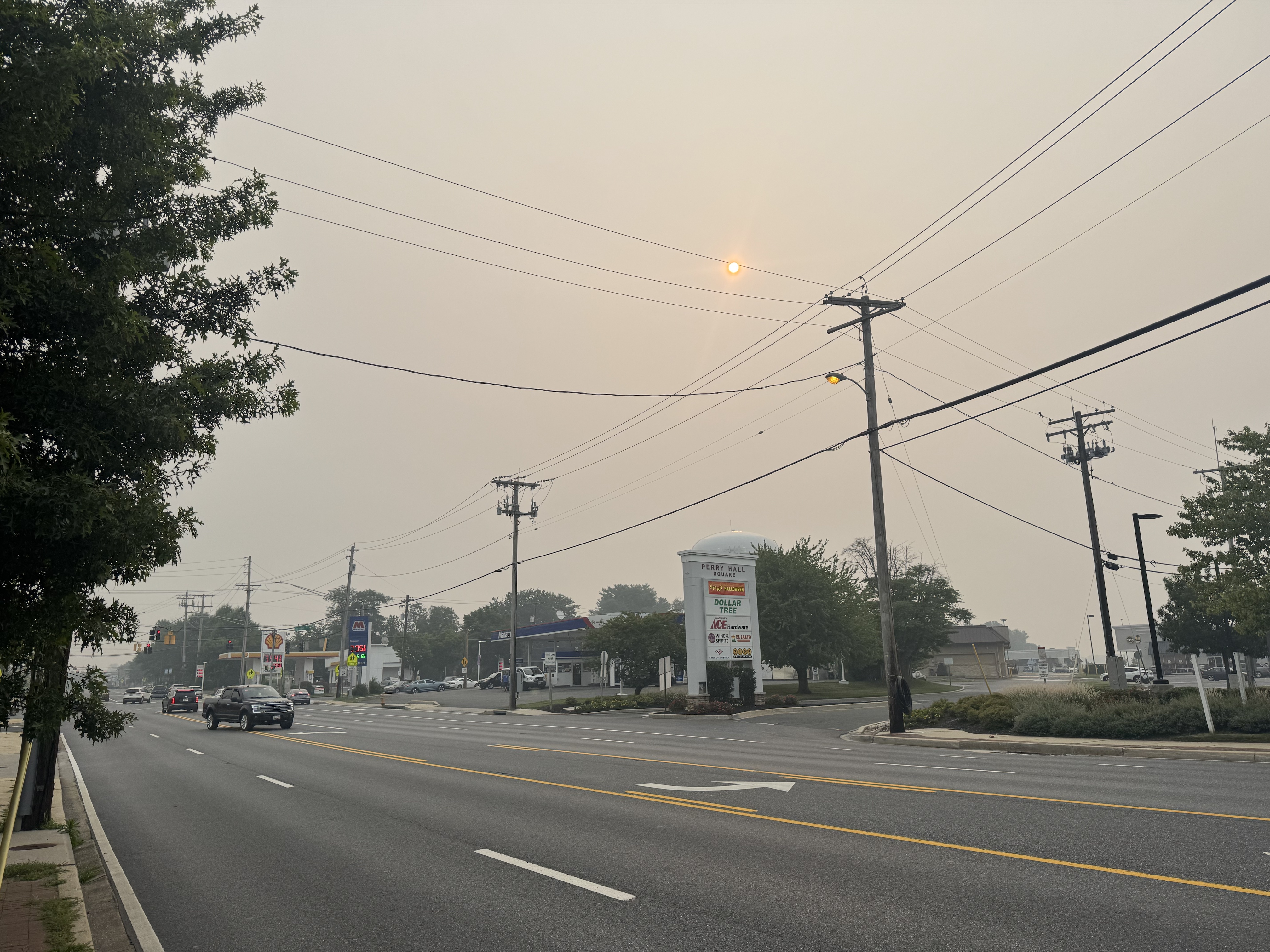 Haze Belair Rd Perry Hall 7-17-2026 Smoky Baltimore Sky