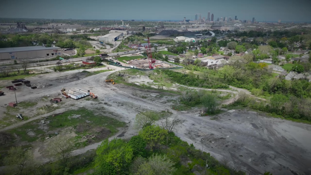 This Slavic Village truck yard, along Interstate 77, is the proposed site of a $1.6 billion data center project. The proposal caught city officials and neighbors by surprise.