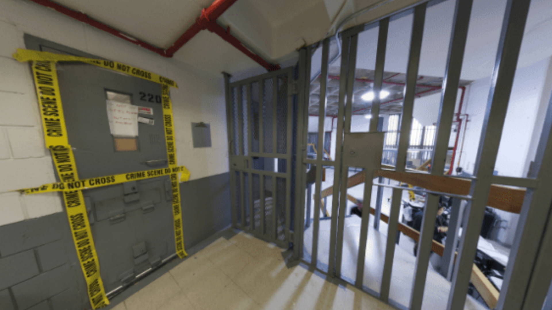 This image shows the outside of Jeffrey Epstein's jail cell in Manhattan.