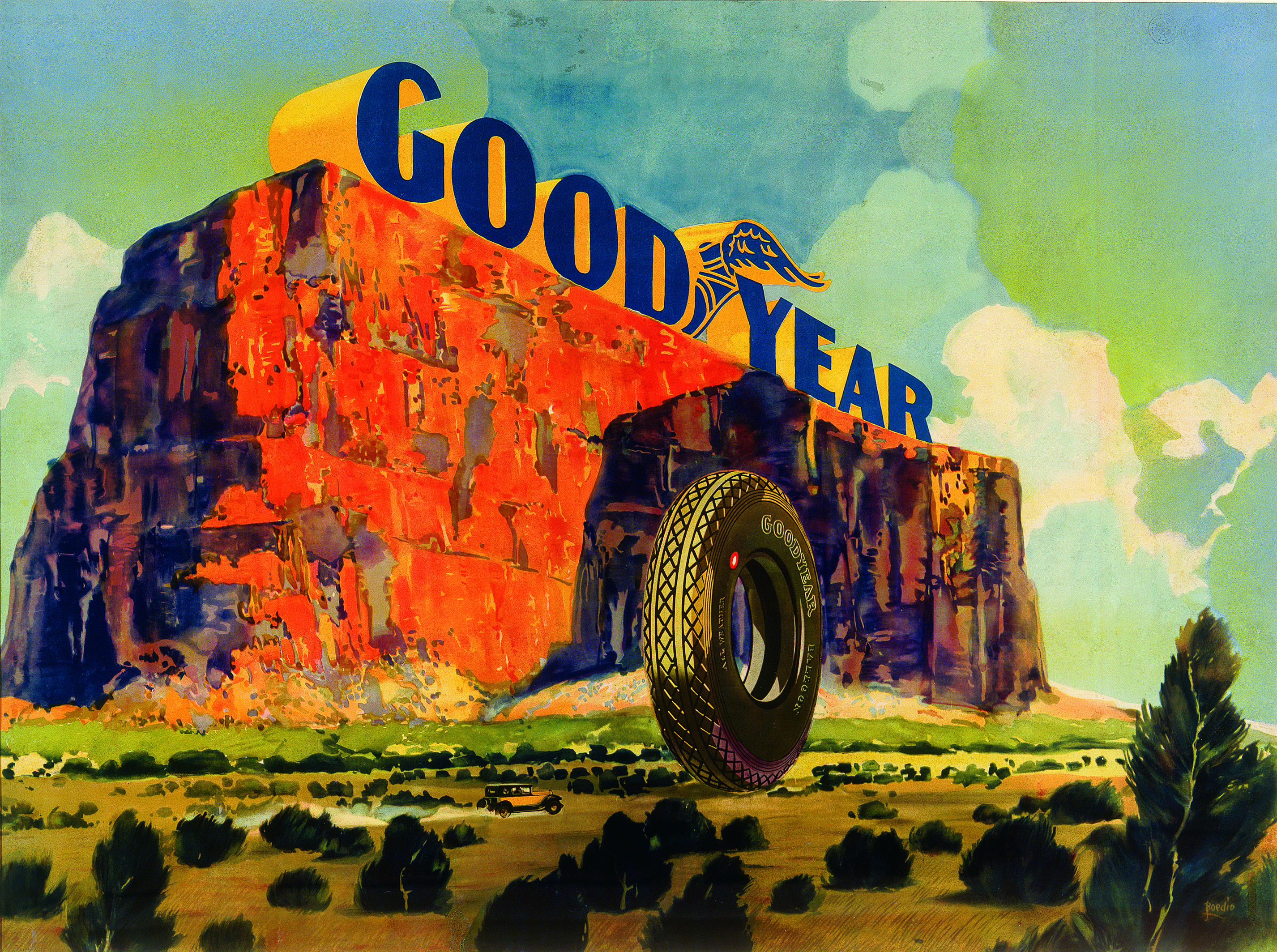 Bordio, Goodyear, c. 1930. Color lithograph on paper. Collection of Discount Tire