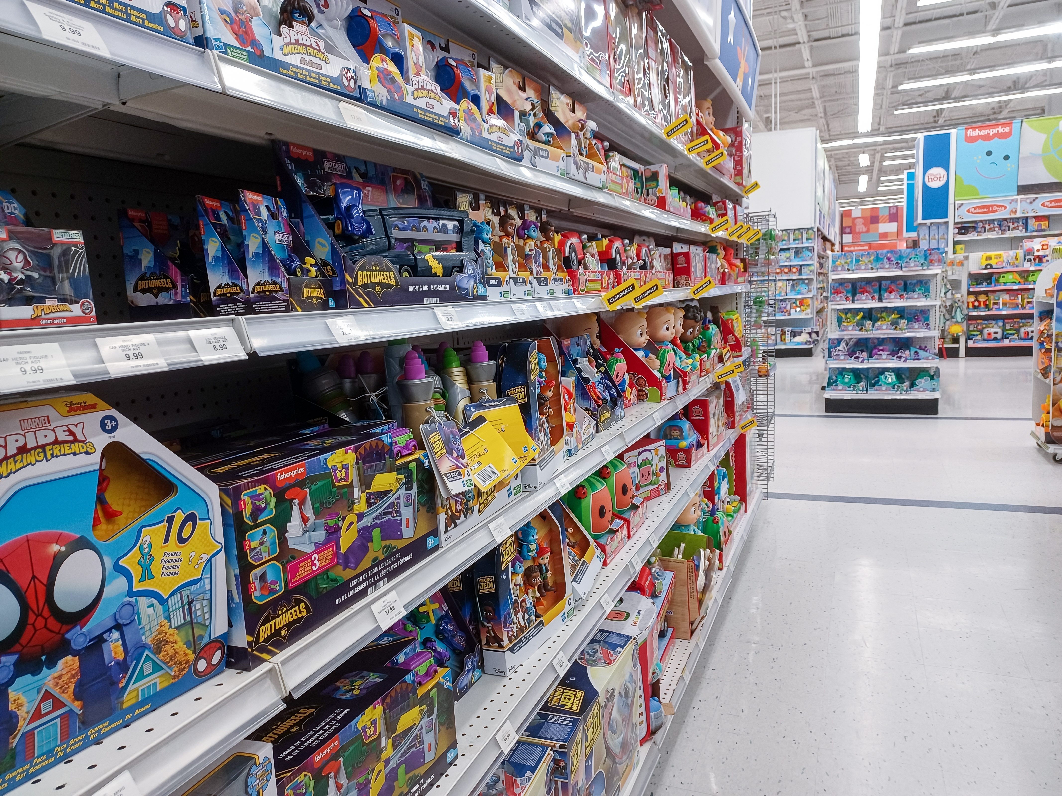 Stock image of toys on display at a store.
