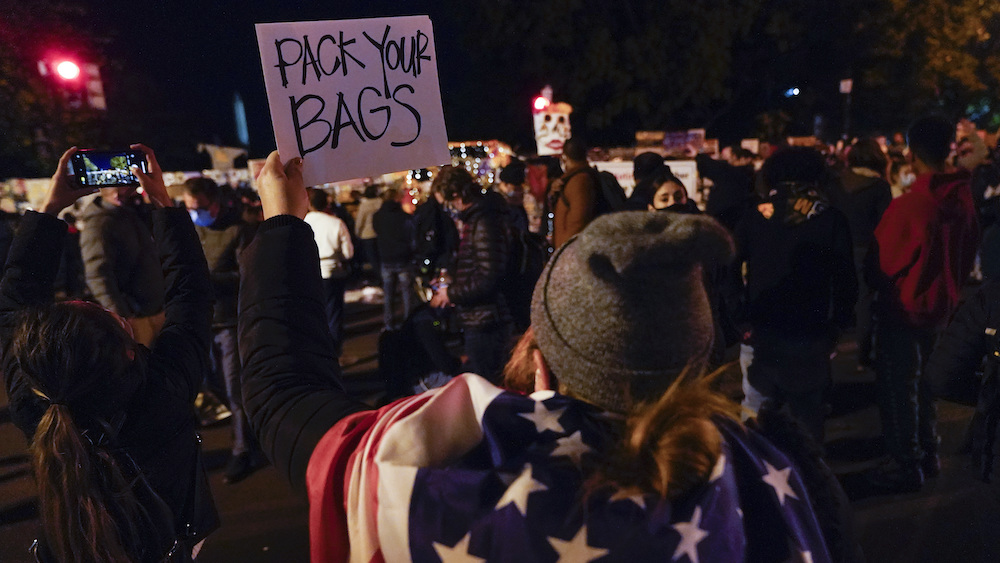 Election Night protests remain mostly peaceful, including demonstration in front of White House