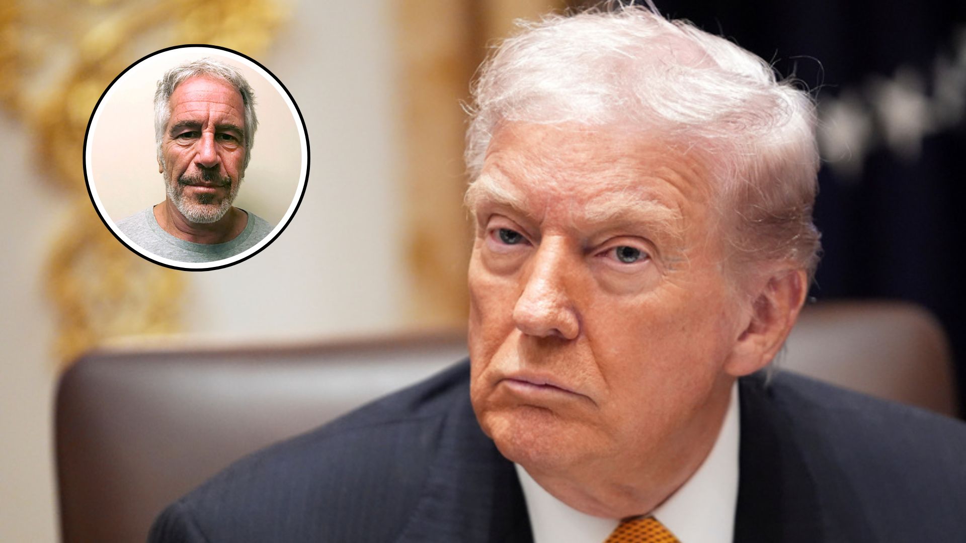 A combination photo of President Donald Trump and Jeffrey Epstein