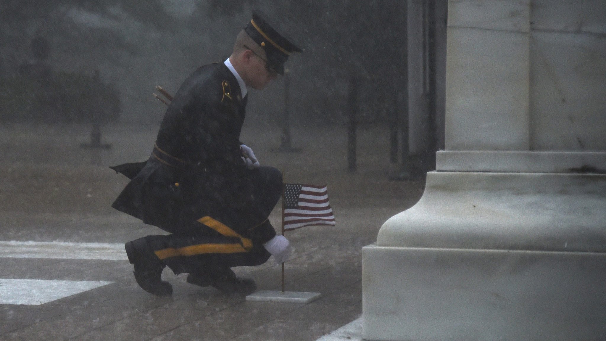 Solider braves elements to honor fallen comrades CNN Newsource