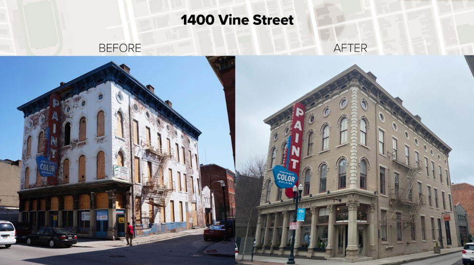 The transformation of the Paint Color building by 3CDC in Over-the-Rhine.