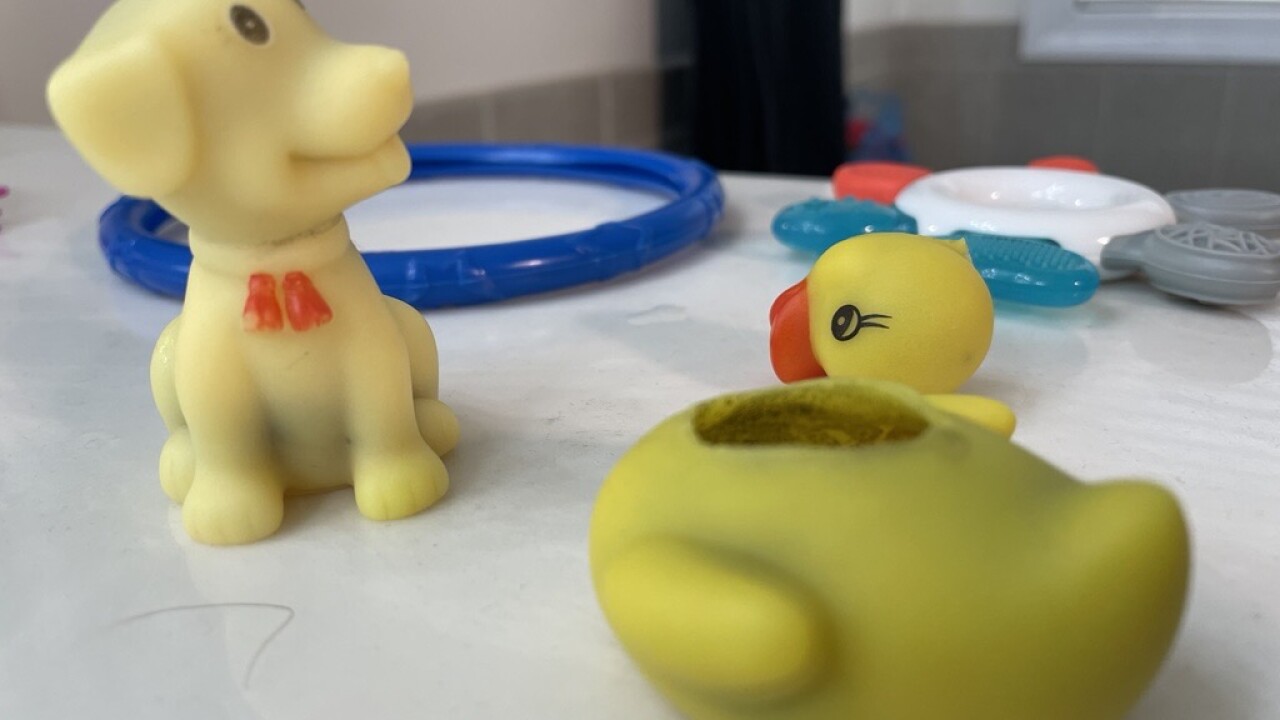 moldy bath toys