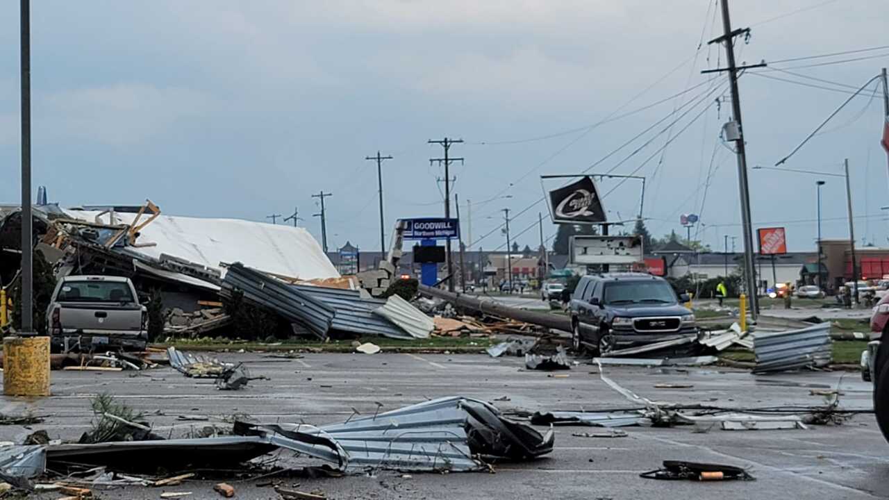 Devastation after twister tears through Gaylord, killing 2 and injuring dozens