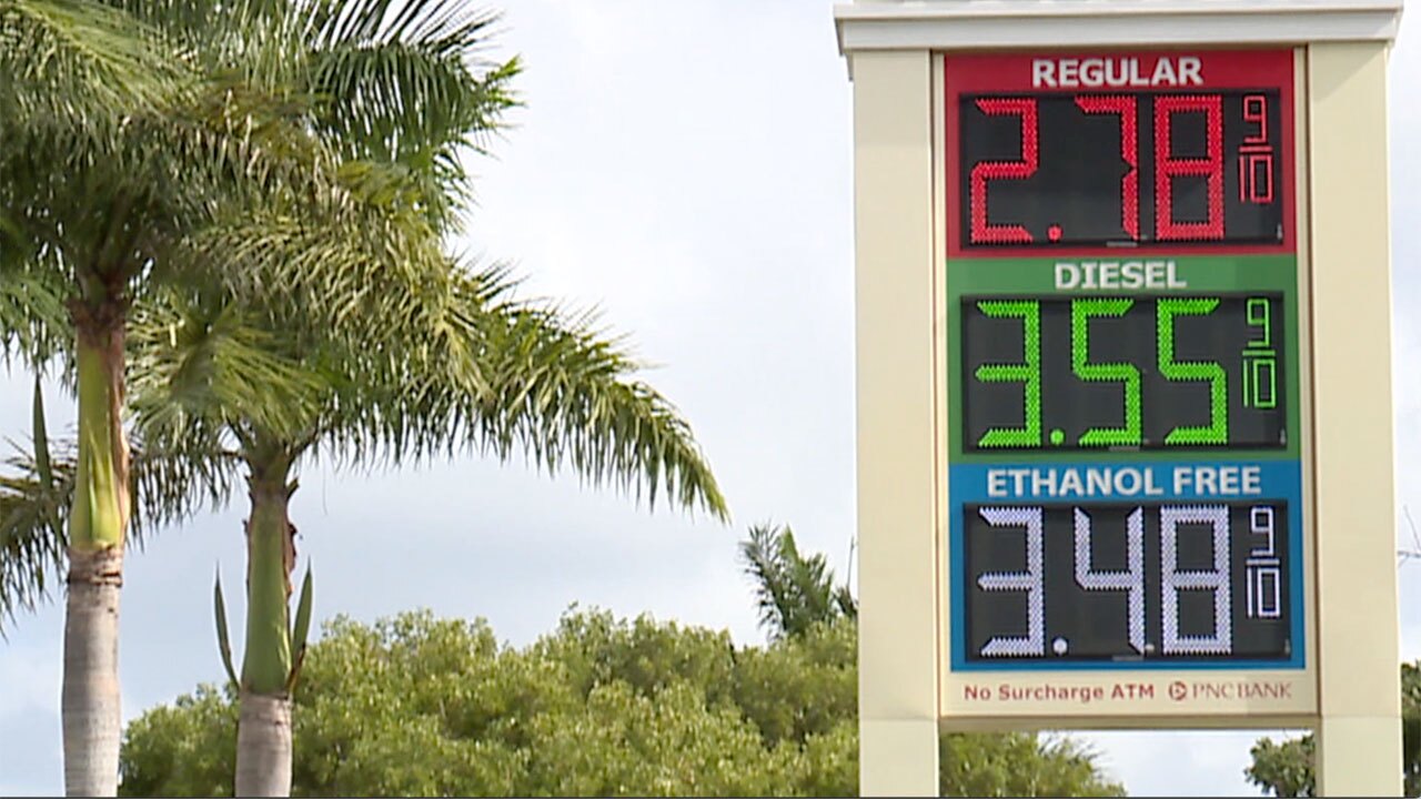 Gas prices in Palm Beach County on Dec. 23, 2025.