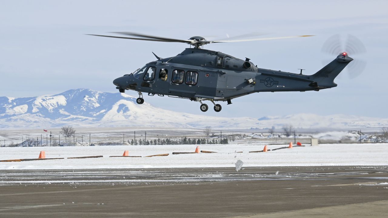 MH-139A Grey Wolf prepares to land at Malmstrom Air Force Base, Mont., March 5, 2024. (Photo by Senior Airman Breanna Christopher Volkmar)