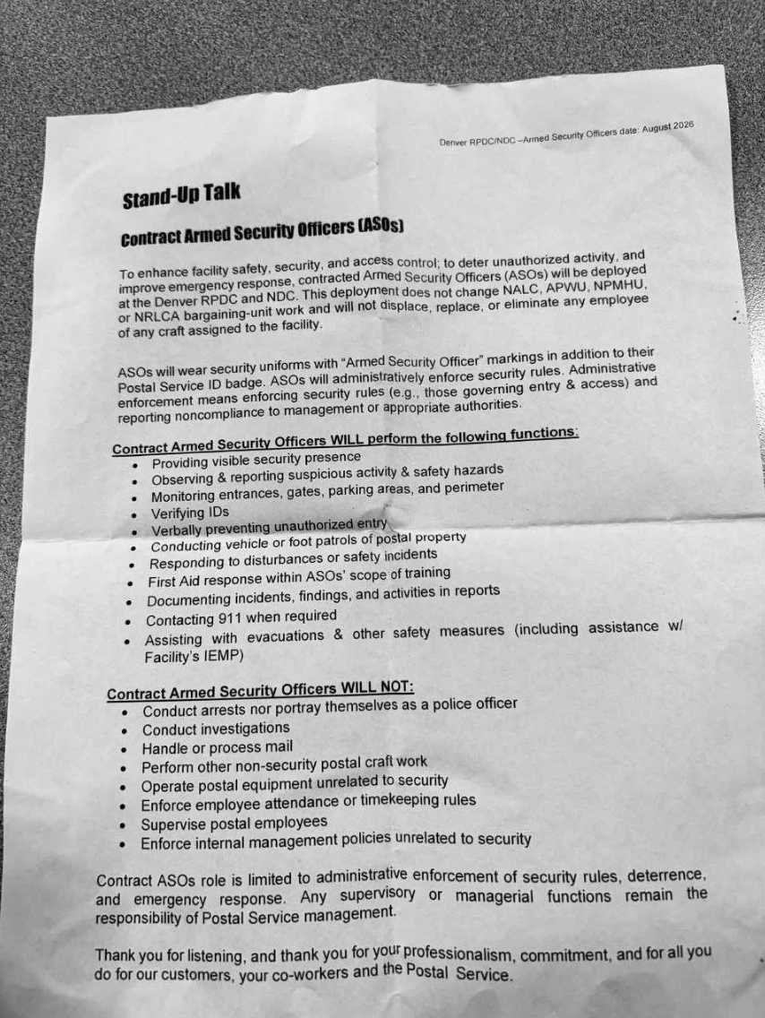 Security guard memo