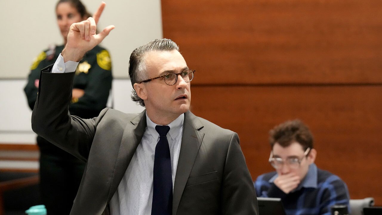 Capital defense attorney Casey Secor motions in court during the penalty phase of the trial of Marjory Stoneman Douglas High School shooter Nikolas Cruz at the Broward County Courthouse in Fort Lauderdale, Fla., Monday, Aug. 29, 2022.