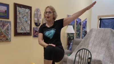 Woman working out.