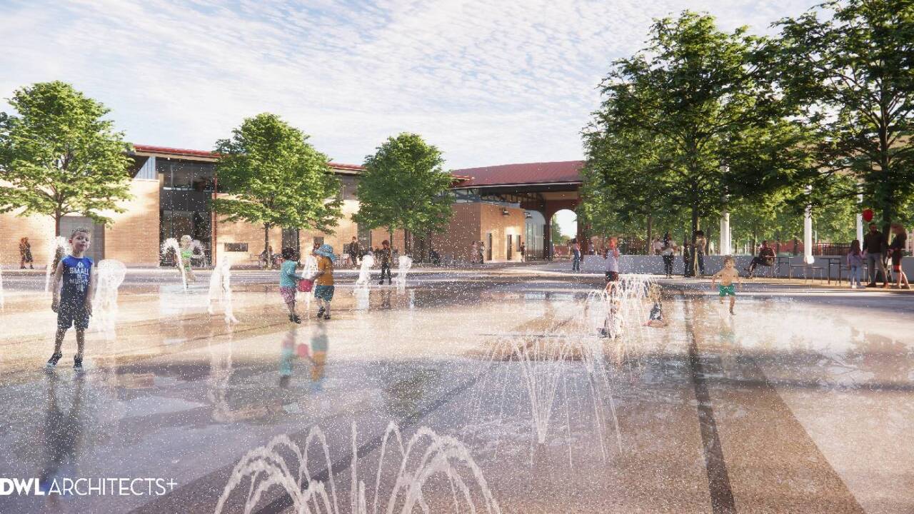 Rendering of the new splash pad at the park.