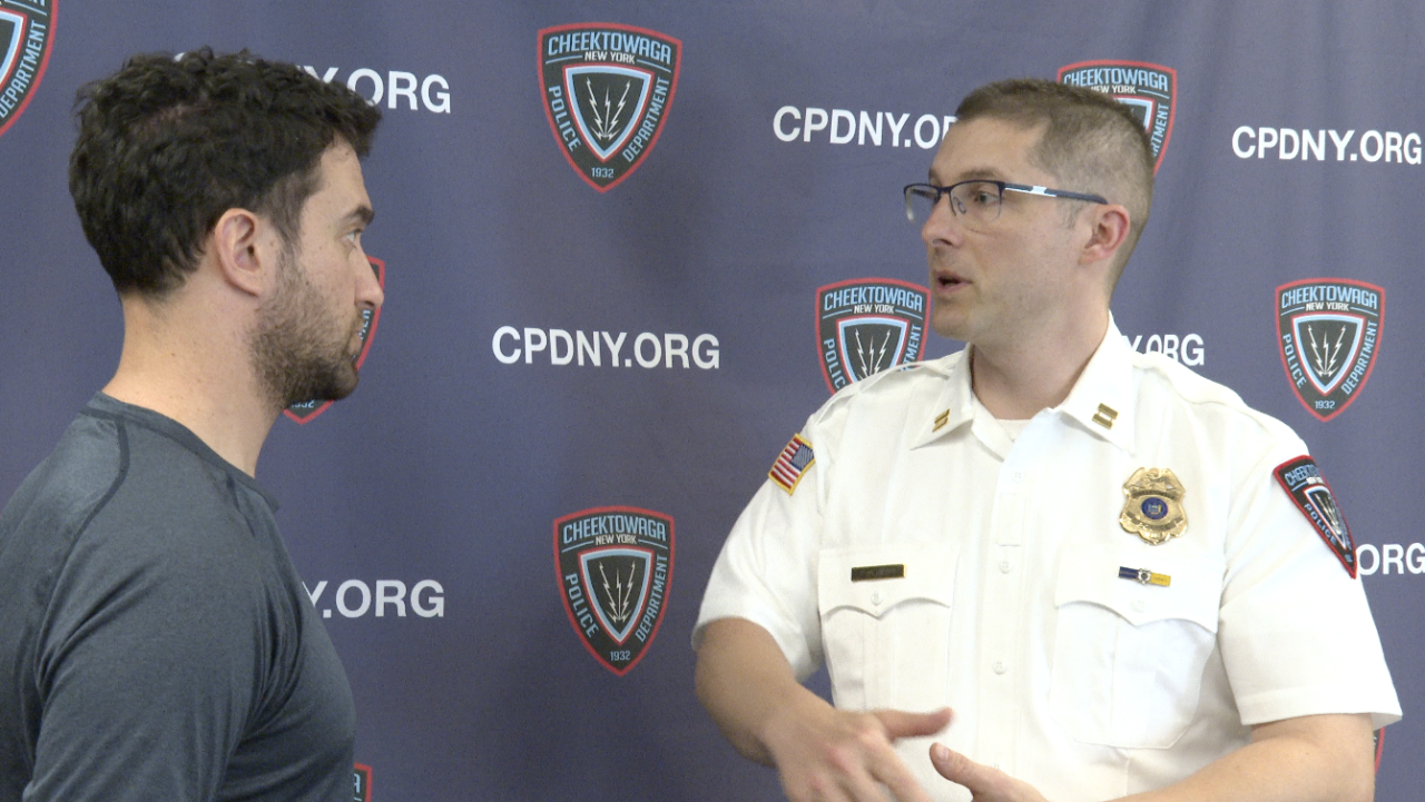 Michael Schwartz with Cheektowaga Police Captain Jeffrey Schmidt