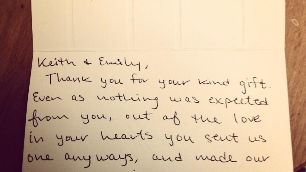 RGIII sent fan a wedding gift thank-you note RGIII sent fan a wedding gift thank-you note