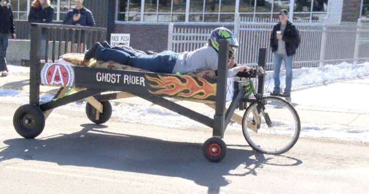 Bed racing is a real thing at Montana Tech in Butte