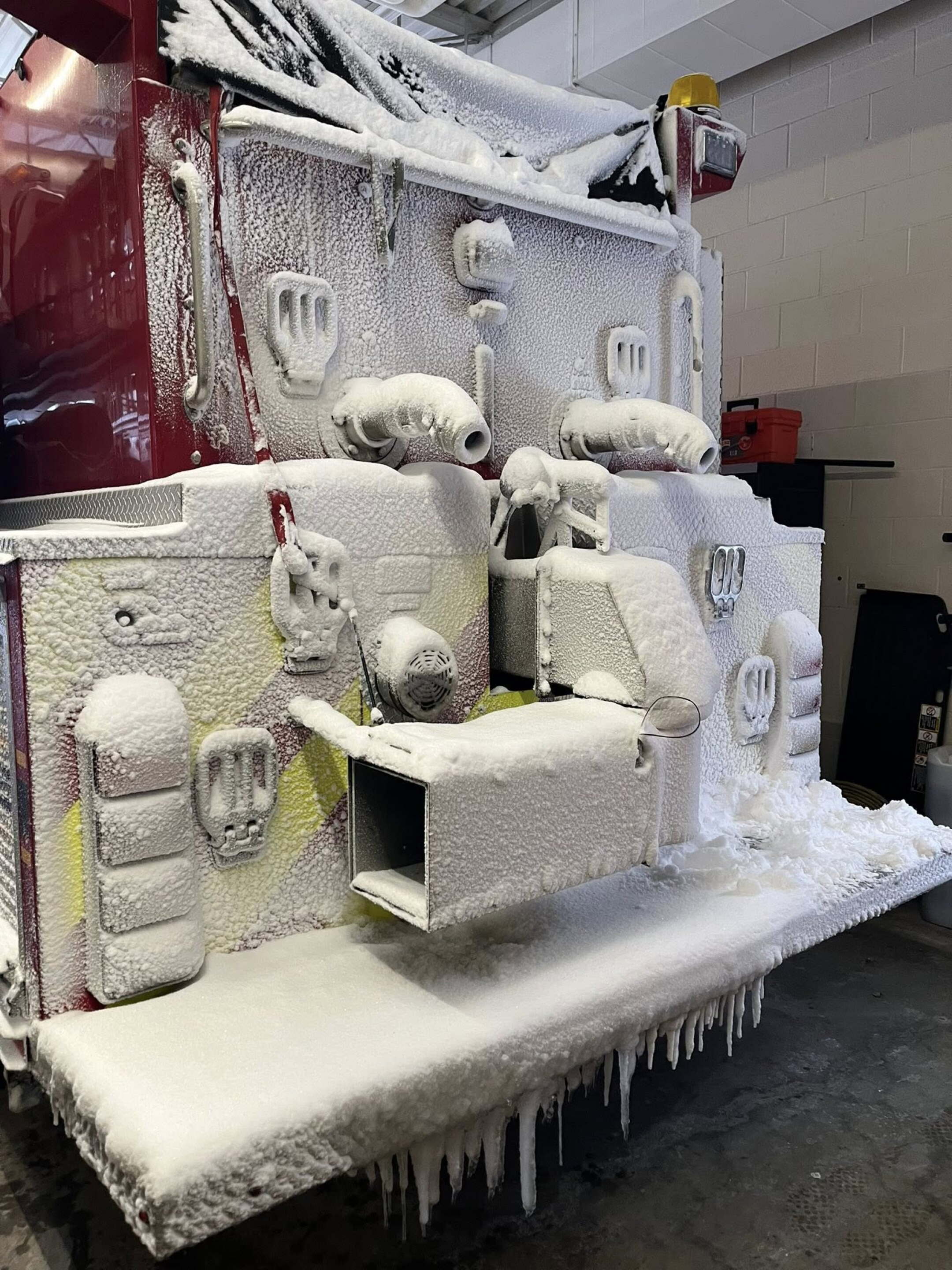 Chardon firefighters battle freezing temperatures to knock down barn fire
