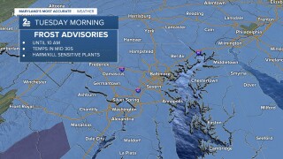 Tuesday morning frost advisories